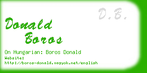 donald boros business card